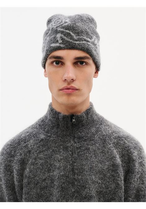 cappello moscot mohair mixed knit beanie uomo grigio HIKING PATROL | AW25303DK GREY